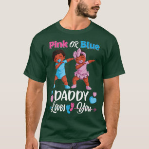 Camiseta Papi Rosa O Azul Te Ama El Género Del Bebé Negro R