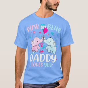 Camiseta Papi rosa o azul te ama el género revela elefante