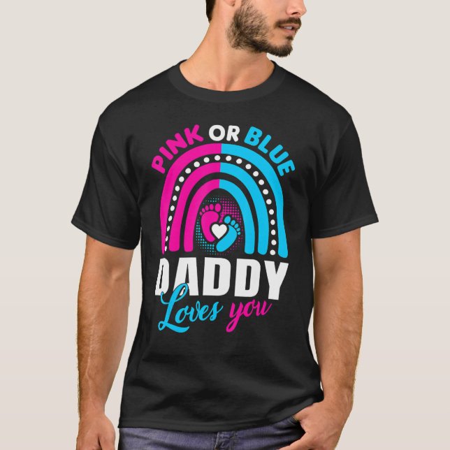 Camiseta Papi Rosa O Azul Te Ama El Género Revela Padre' (Anverso)