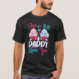 Camiseta Papi Rosa O Azul Te Ama Elefantes Género Del Bebé