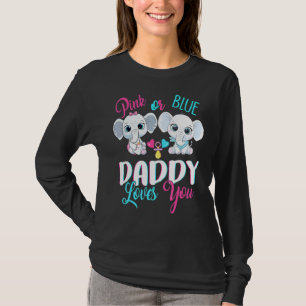 Camiseta Papi Rosa O Azul Te Ama Elefantes Género Del Bebé