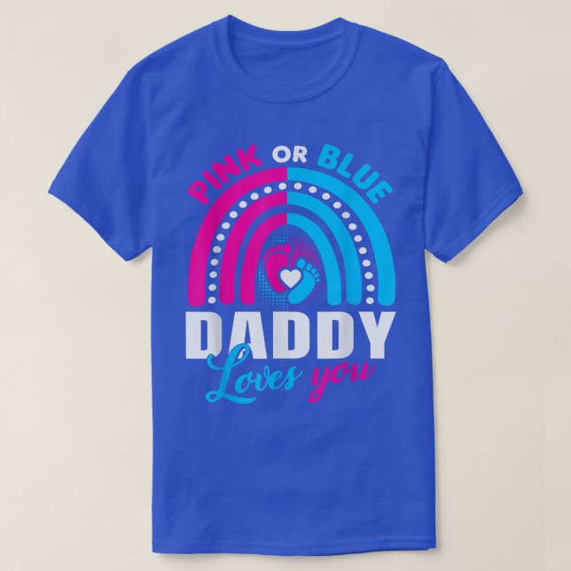 Camiseta Papi Rosa O Azul Te Ama Fiesta De Revelación De Gé (Diseño del anverso)