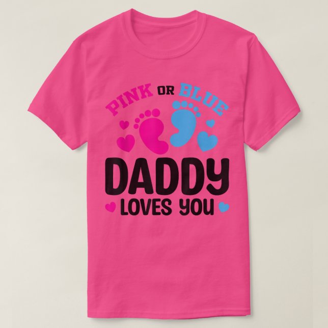 Camiseta Papi Rosa O Azul Te Ama Género Revelar Bebé Sh (Diseño del anverso)