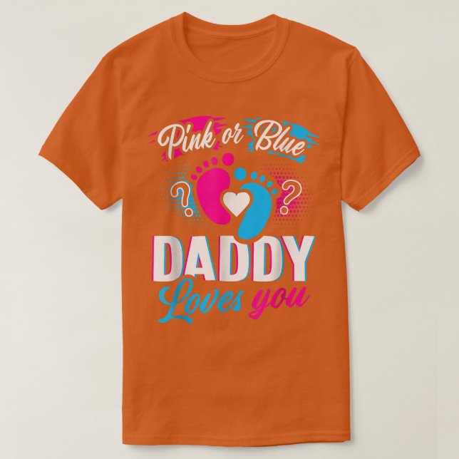 Camiseta Papi Rosa O Azul Te Ama Graciosamente El Género Ab (Diseño del anverso)