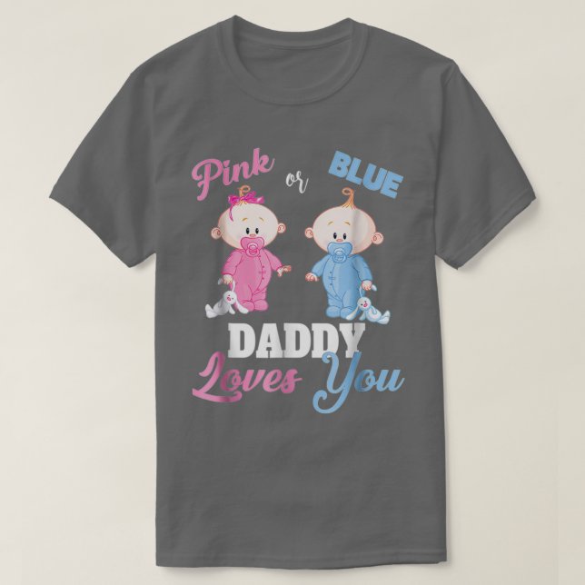 Camiseta Papi rosa o azul te ama revelación de género (Diseño del anverso)