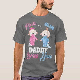 Camiseta Papi rosa o azul te ama revelación de género