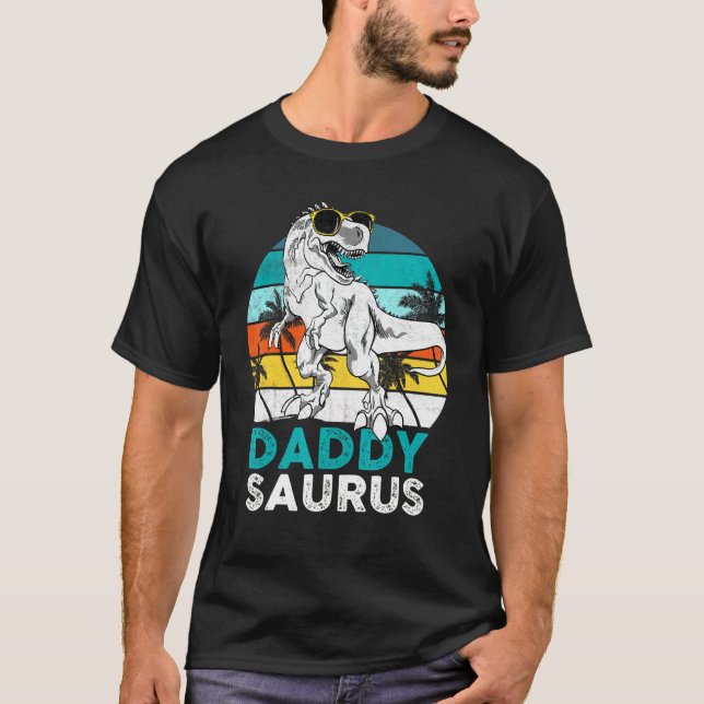 Camiseta Papi Saurus Dinosaur Dad Vintage (Anverso)