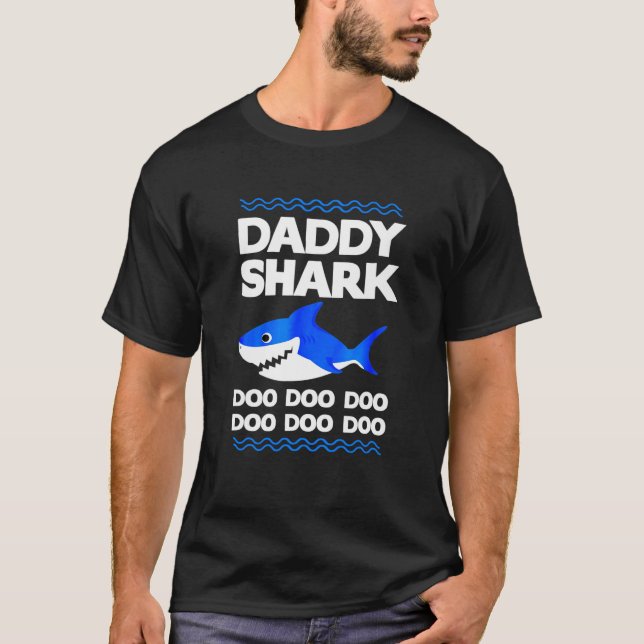 Camiseta Papi Shark Doo Doo Divertido, papá (Anverso)