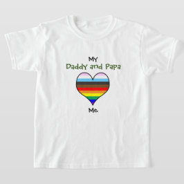 Camiseta Papi y papá Corazón arcoiris