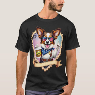 Camiseta Papiillon patriótico con café