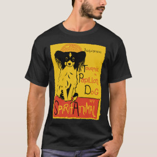 Camiseta Papillon Cute Dog Chat Noir Mashup Diseño de Arte