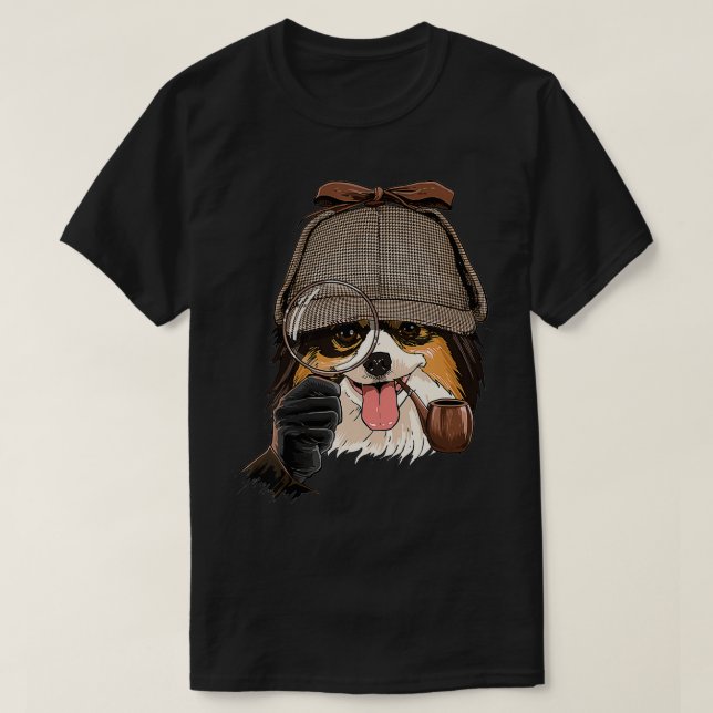 Camiseta Papillon Detective Papillon Dog Lover  (Diseño del anverso)