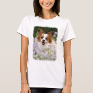 Camiseta Papillon Dog Cute Retrato Romántico, Algodón T