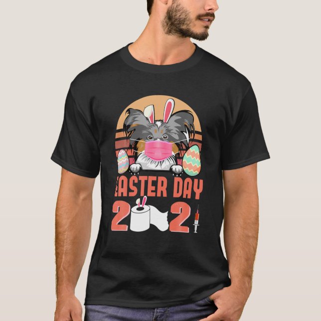 Camiseta Papillon Dog Face Mask Rabbit Bunny Egny Easter Da (Anverso)
