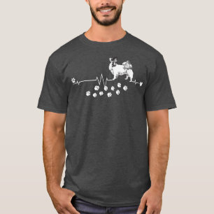 Camiseta Papillon Dog Heartbeat Gift Perros Raza Hombres
