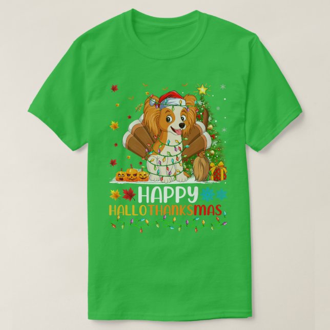 Camiseta Papillon Dog Lover Funny Happy Papillon HelloThank (Diseño del anverso)