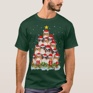 Camiseta Papillon Dog Lover Xmas Tree Santa Christmas Papil