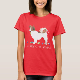 Camiseta Papillon Dog Merry Christmas Design
