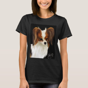 Camiseta Papillon Dog Pintando mucho