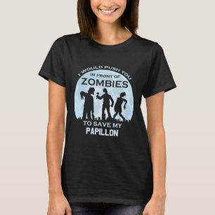 Camiseta Papillon, el Mascota de Halloween Zombie divertida