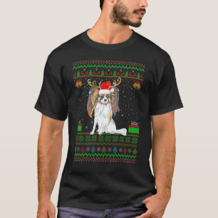 Camiseta Papillon feo a la Christma del reno de Santa Hat