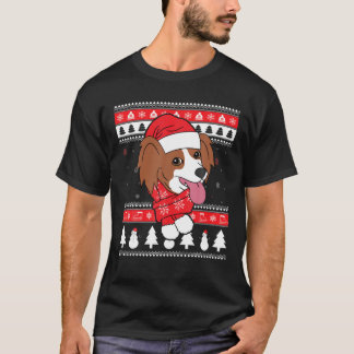 Camiseta Papillon Funny Dog Navidades feos regalo