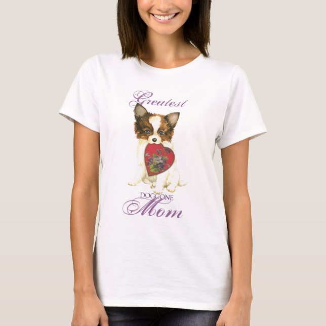 Camiseta Papillon Heart Mom (Anverso)