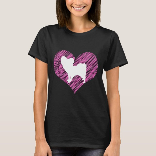 Camiseta Papillon I Love Dog Parent Dog Mom Dog Dad Dog O (Anverso)