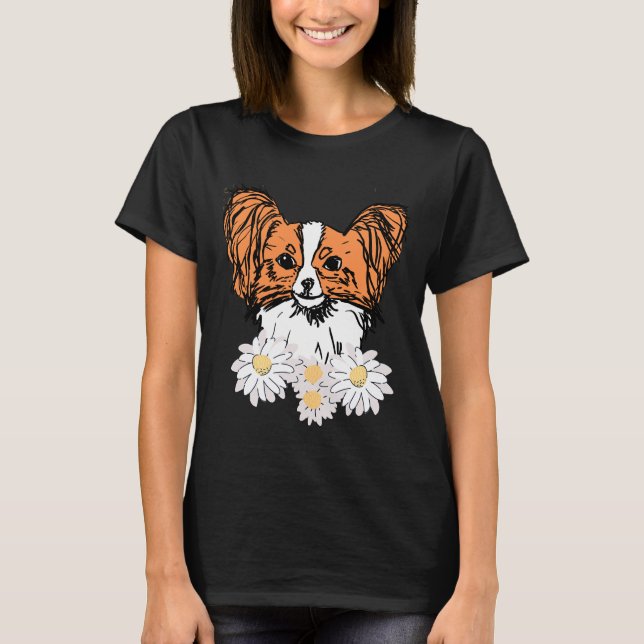 Camiseta Papillón naranja con flores (Anverso)