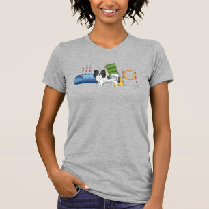 Camiseta Papillon negro y blanco con equipo de agilidad