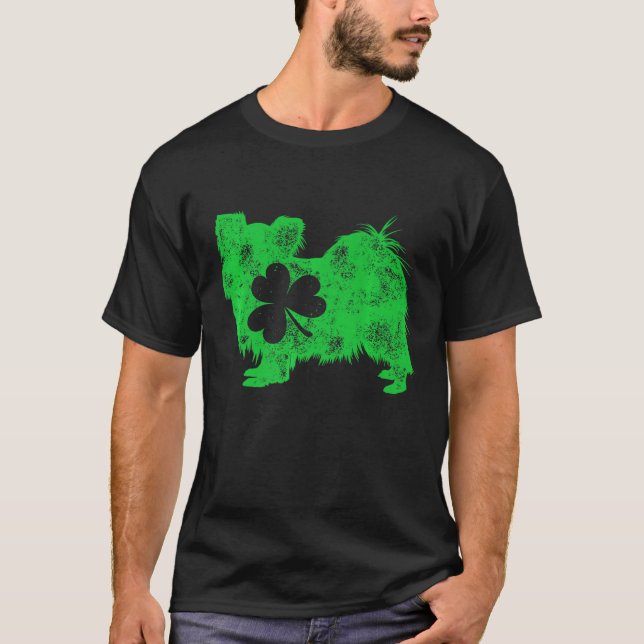 Camiseta Papillon St Patricks Day Shamrock Continental Toy (Anverso)