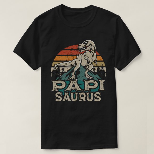 Camiseta Papisaurus Dinosaur Abuelo Saurus Día del Padre (Diseño del anverso)