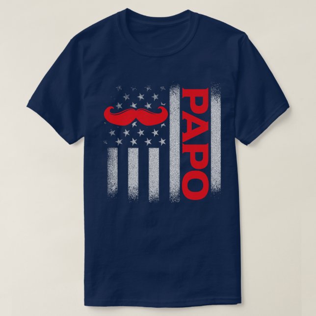 Camiseta Papo Grandpa US Flag Grandfather Fathers Day  (Diseño del anverso)