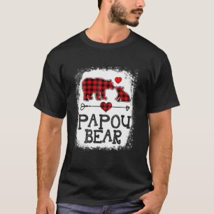 Camiseta Papou Bear Navidades Pajama Red Plaid Buffalo Fami