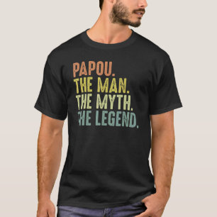 Camiseta Papou Para Hombres Padres Día Papou Hombre Mito Le