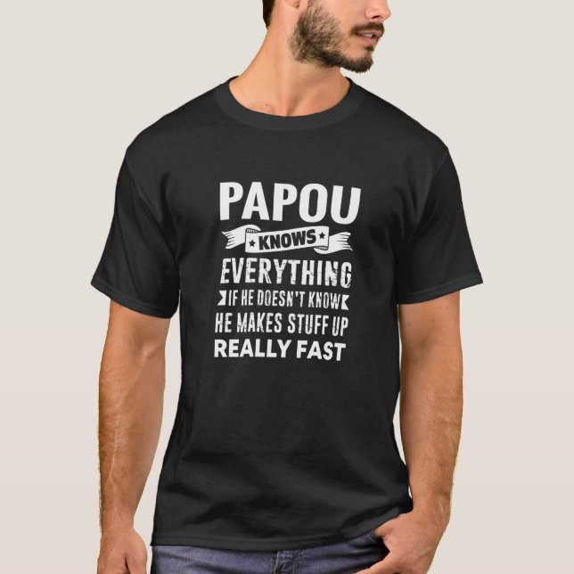 Camiseta Papou sabe todo papi abuelo nietos (Anverso)
