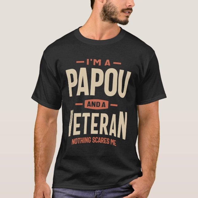 Camiseta Papou sin miedo - Veterano y orgulloso (Anverso)