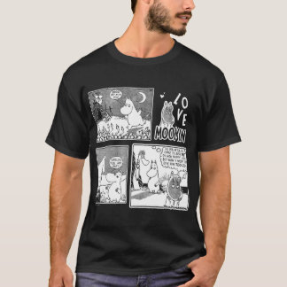 Camiseta Pappa de los Moomins Flor Contorno Negro
