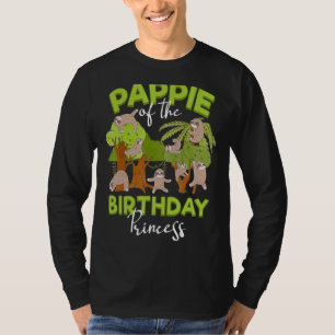 Camiseta Pappie De La Princesa De Cumpleaños Sloth Bday Fie