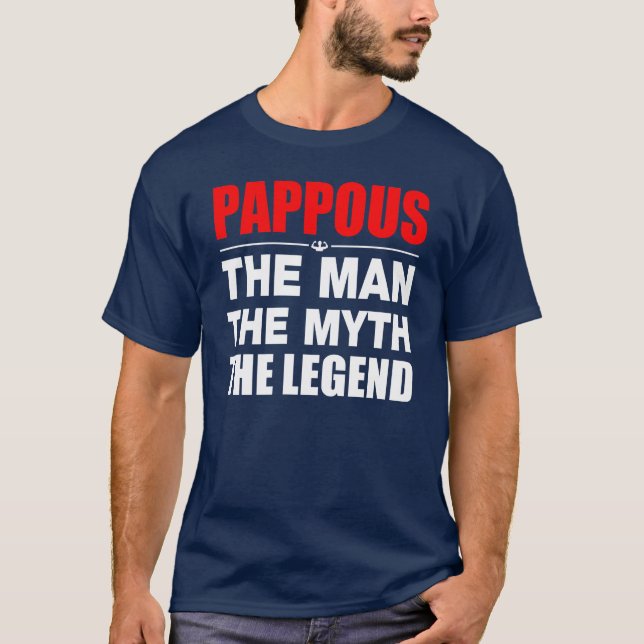 Camiseta Pappous el hombre el mito la leyenda (Anverso)