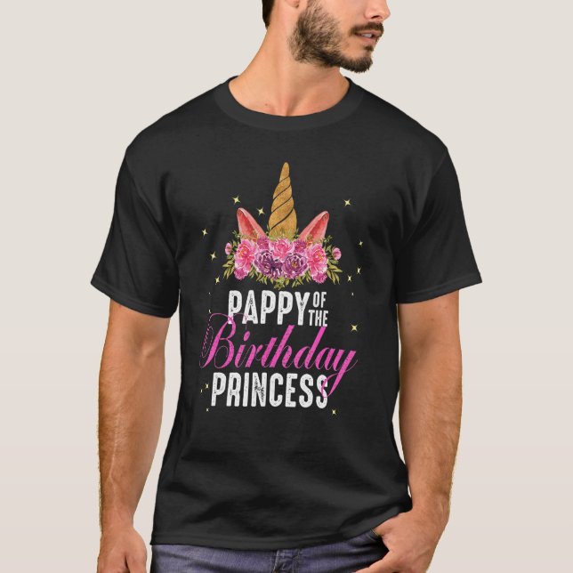 Camiseta Pappy De La Princesa Nacida Padre Chica Unicorn (Anverso)