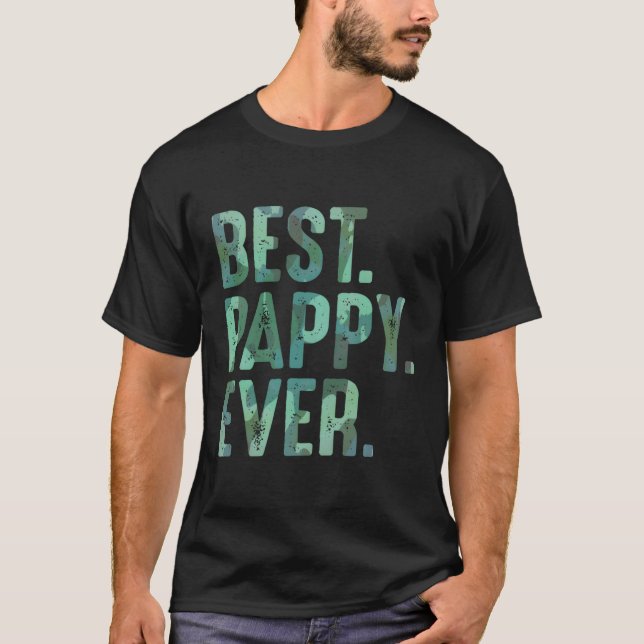 Camiseta Pappy De Nietos Para Mejor Pappy De La Historia (Anverso)
