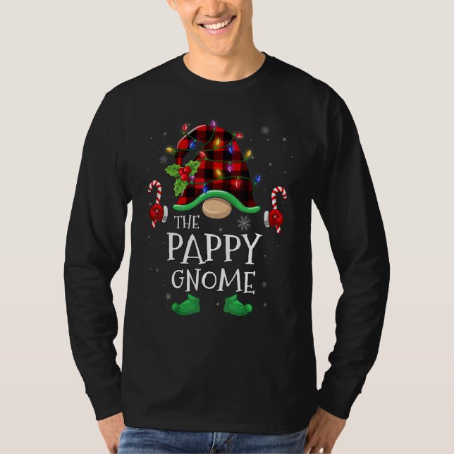 Camiseta Pappy Gnome Buffalo Plaid Matching Family Christma (Anverso)