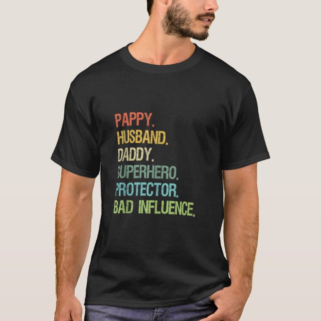 Camiseta Pappy Husband Daddy Superhero Protector DAD Tank T (Anverso)