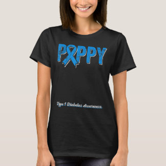 Camiseta Pappy of a Warrior Type 1 Diabetes Awareness Ribbo