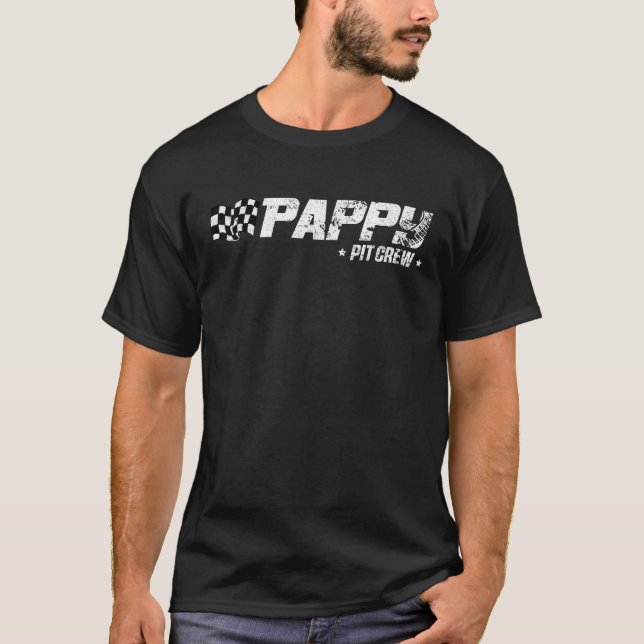 Camiseta Pappy Pit Crew Race Car Birday Family Carreras (Anverso)