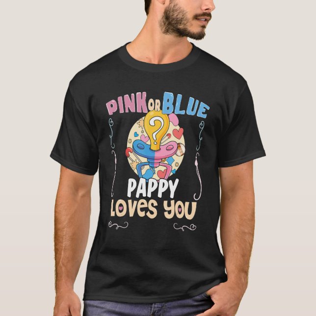 Camiseta Pappy rosa o azul te ama mejor papá jamás padre (Anverso)