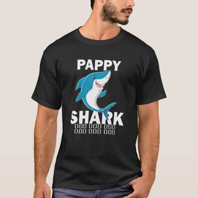 Camiseta Pappy Shark Shirt Fathers Day Idea De Regalo Para  (Anverso)
