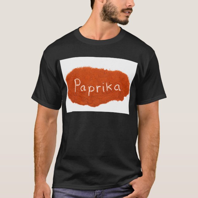 Camiseta Paprika de la palabra escrita en polvo de la (Anverso)