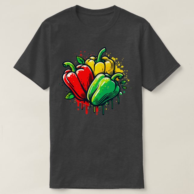 Camiseta Paprika Verde Rojo Y Amarillo (Diseño del anverso)